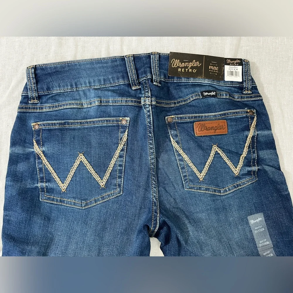 Wrangler Retro 31/11X36 Women's Classic Blue Boot Cut Jeans Mid-Rise NWT #7 - Picture 2 of 13